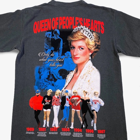 Vintage Princess Diana Tee - Charcoal - Picture 2 of 5